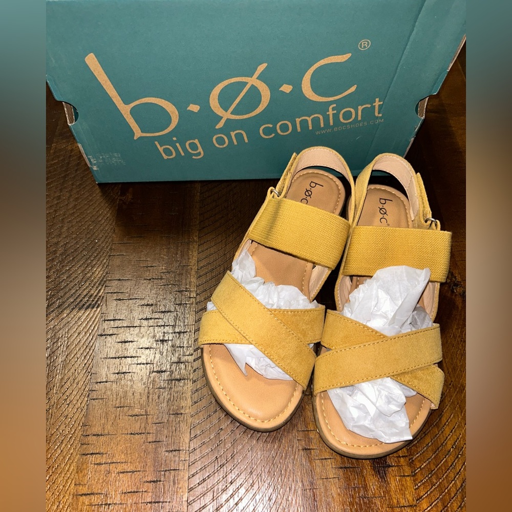 B.O.C Big On Comfort Suede Sandals Yellow
